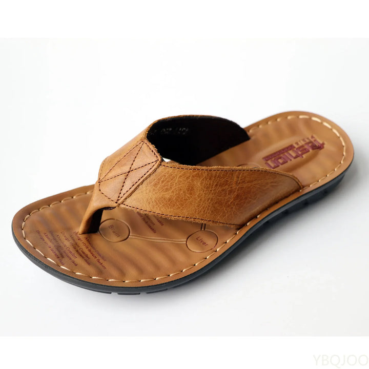 Men's Leather Summer Slippers