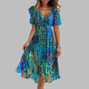 Women’s Stylish Floral Ruched Midi Dress