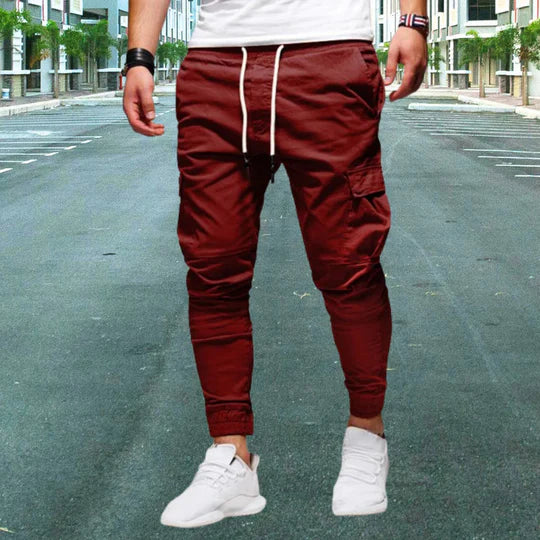 Men's Casual Cargo Pants with Flap Pockets