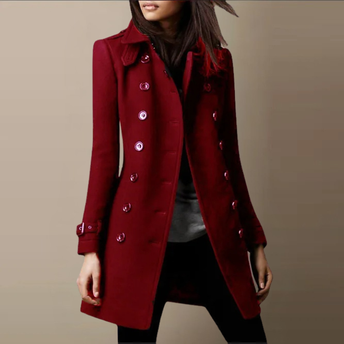 Elegant Double-Breasted Women's Trench Coat