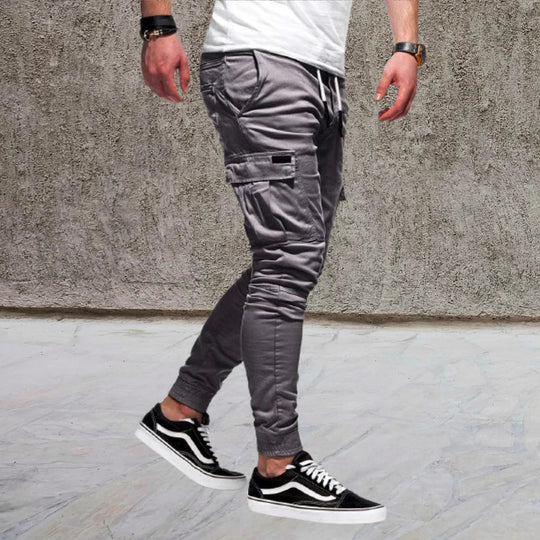 Men's Casual Cargo Pants with Flap Pockets