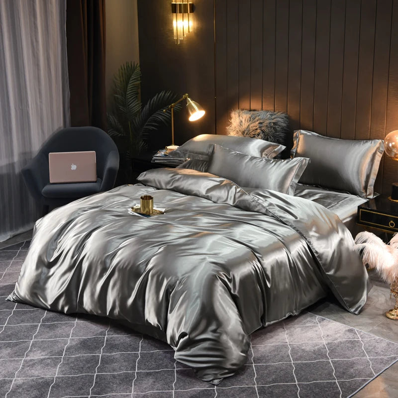 Silky Satin Bedding Set Indulge in Luxurious Comfort and Elegant Design