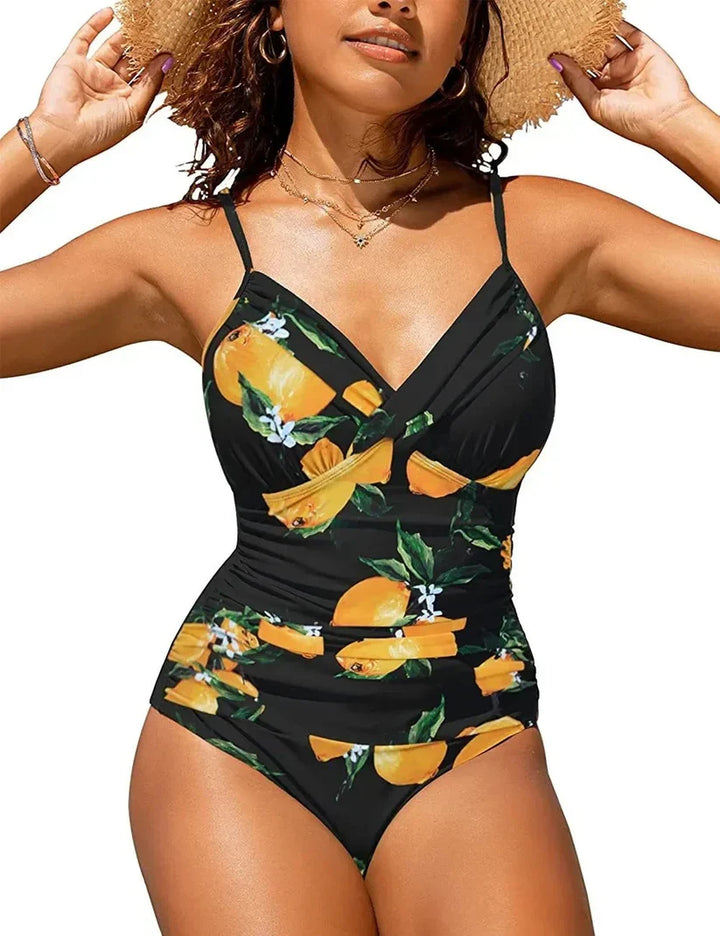 Push-Up Swimsuit with V-Neck for Women