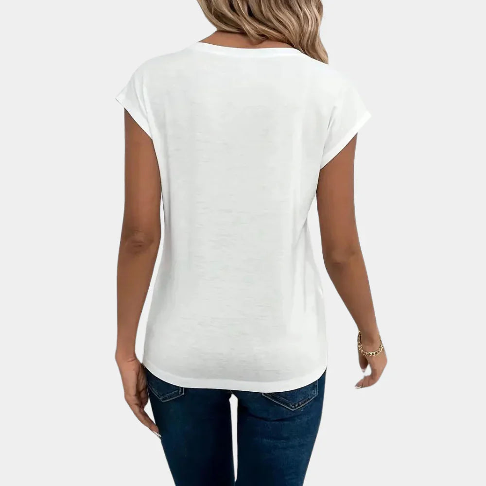 Casual Women's V-Neck Top with Elegant Simplicity