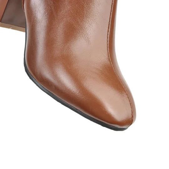 Women's Heeled Knee-High Boots with Zipper
