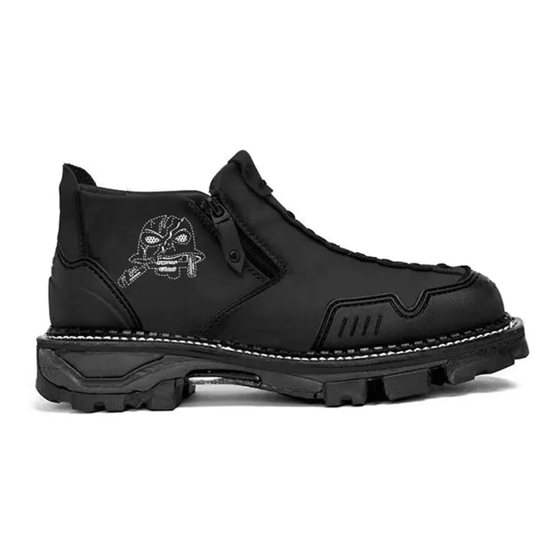 Men's Ankle Boots with Skull Accent Bold Style Meets Everyday Comfort