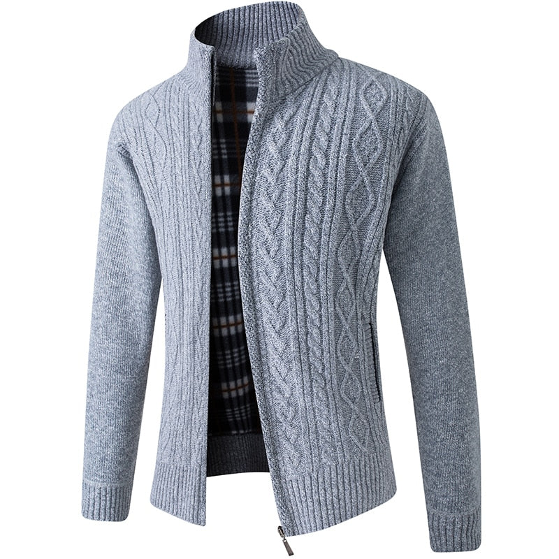 Knitted Men’s Sweater with Zipper for Warmth and Style