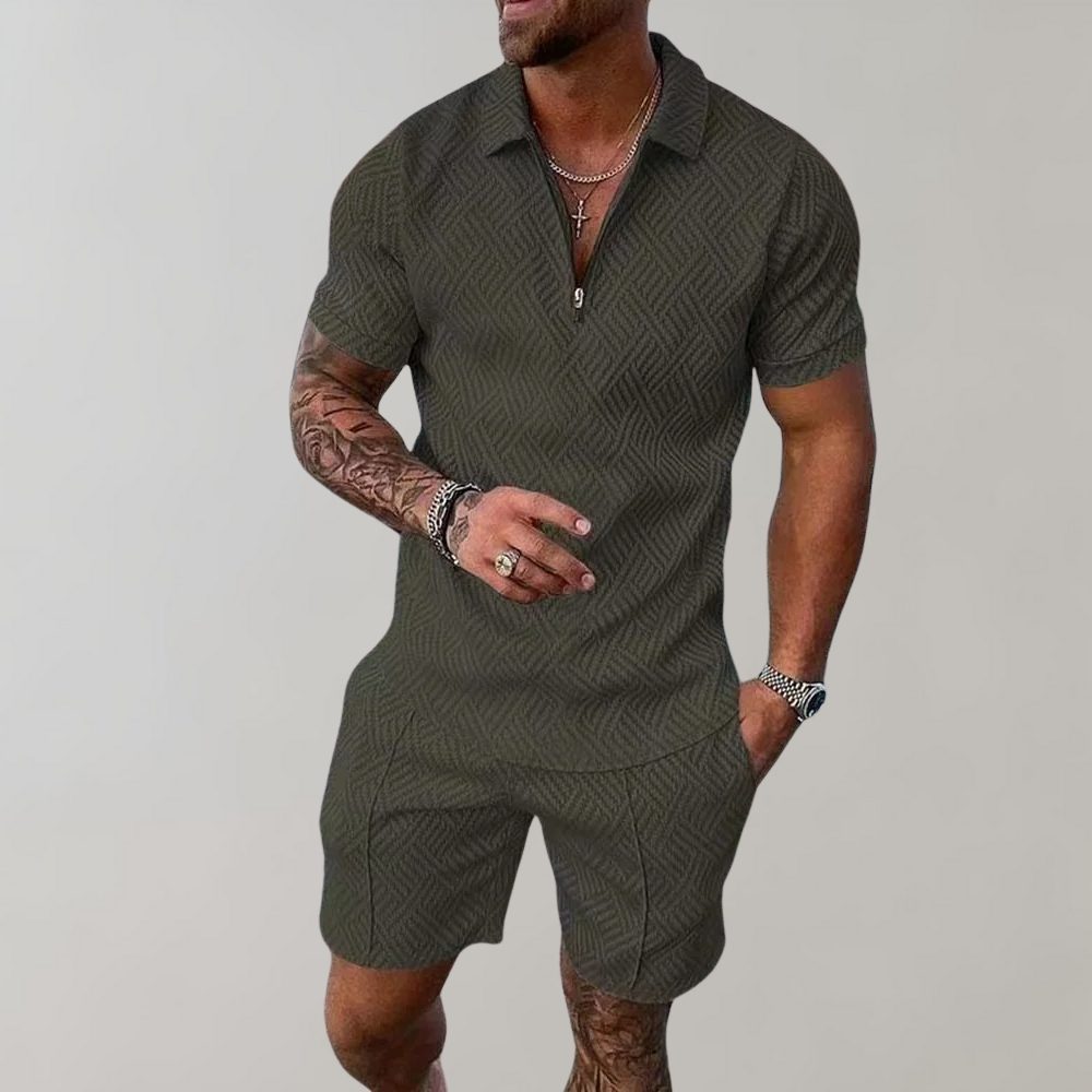 Men's Two-Piece Summer Set (Shorts + Polo Shirt)