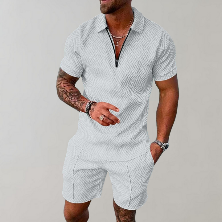 Men's Two-Piece Summer Set (Shorts + Polo Shirt)