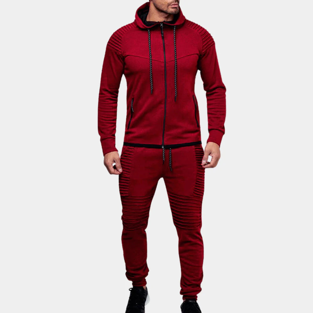 Men's Tracksuit with Soft Cotton Blend and Functional Details