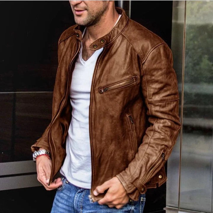 Max – Elegant and Waterproof Leather Jacket for Men