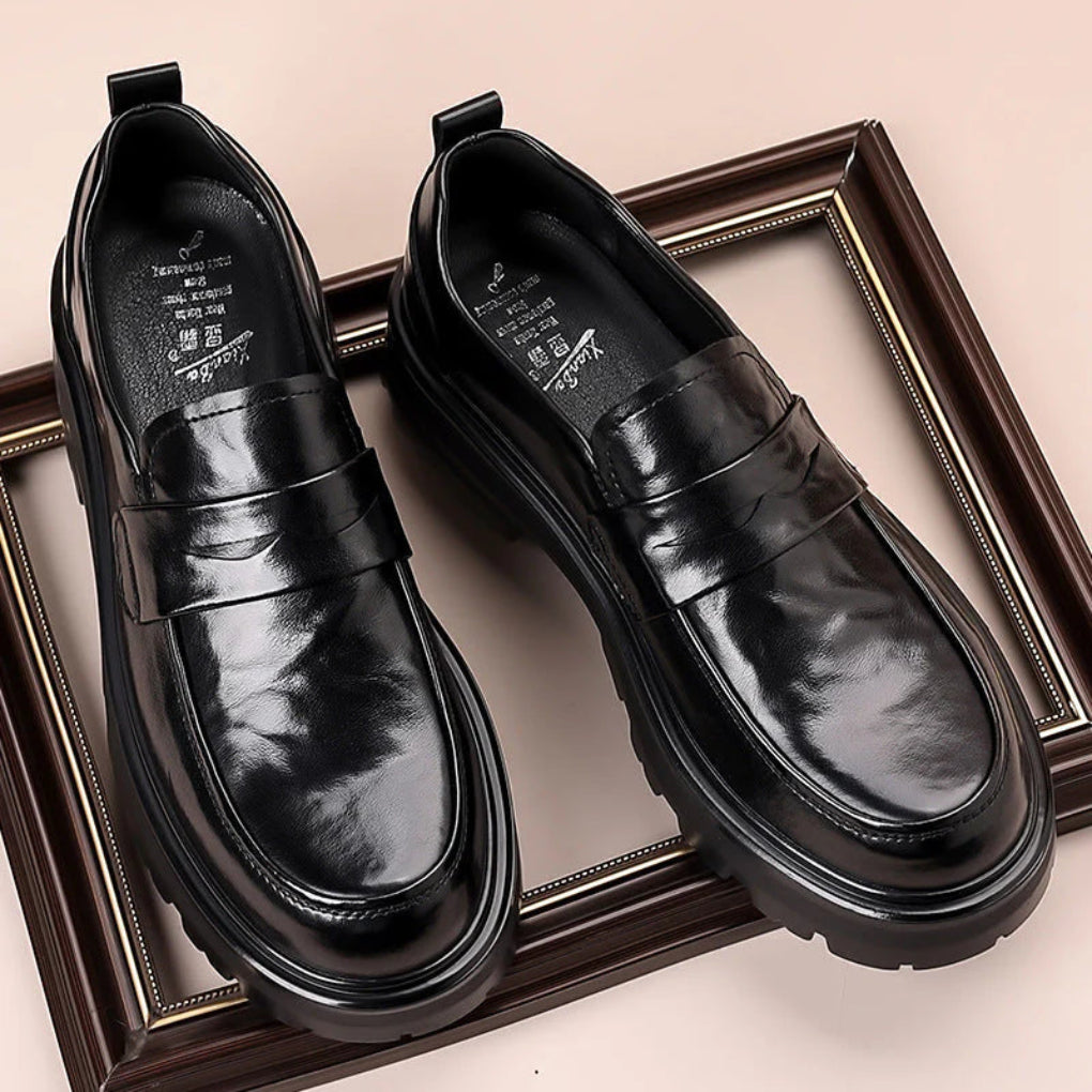 Men’s Leather Penny Strap Moc Toe Loafers
