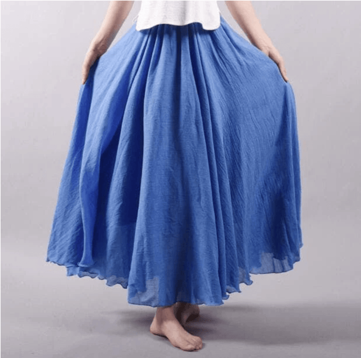 Bohemian Linen Maxi Skirt