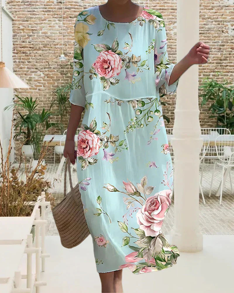 Elegant Floral Dress - Timeless Elegance, Perfect for Spring & Summer