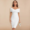 Off-Shoulder V-Neck Bandage Dress