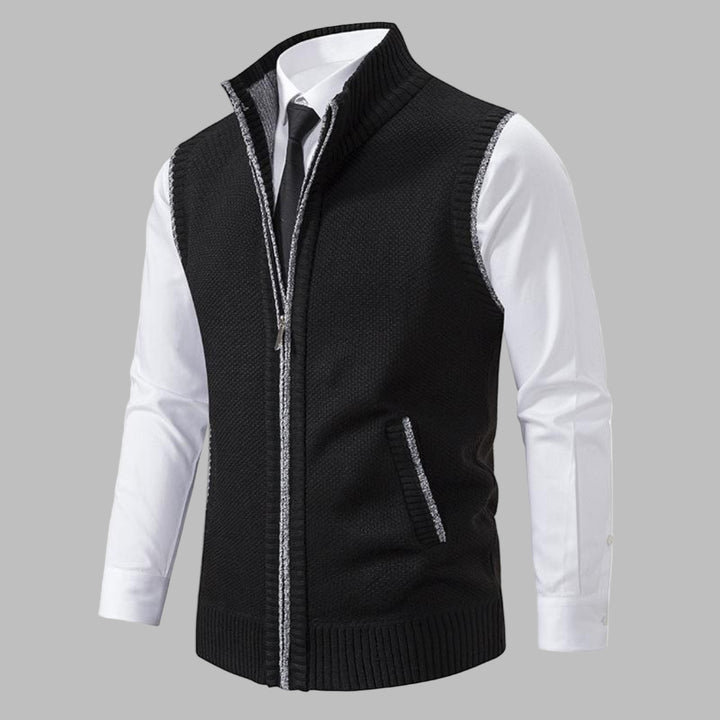 Men’s Classic Knitted Zip-Up Vest