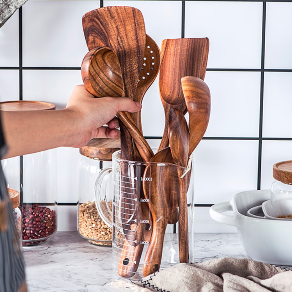 Premium Natural Teak Wood Kitchen Utensils