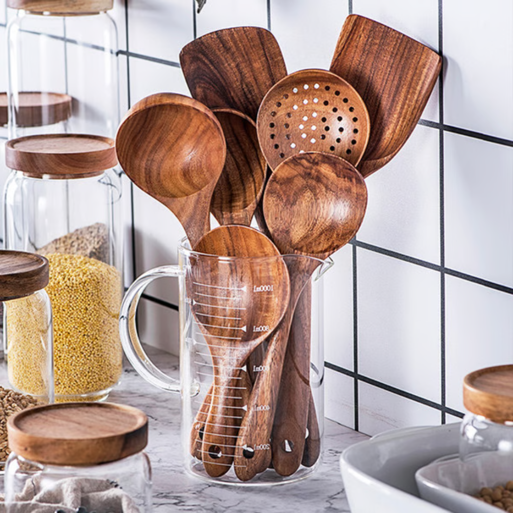 Premium Natural Teak Wood Kitchen Utensils