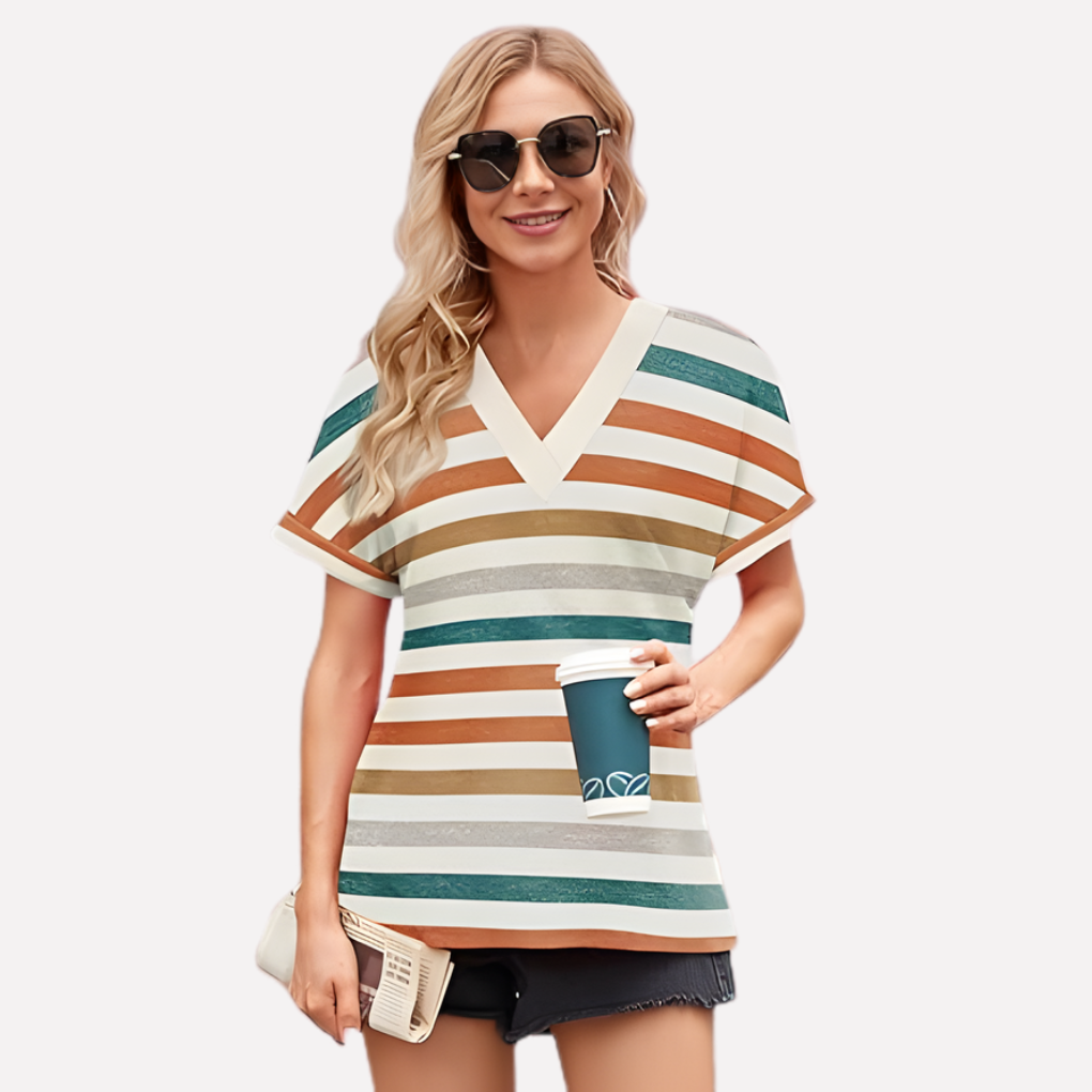 Women’s V‑Neck Short Sleeve Tee