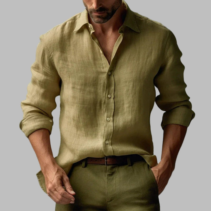 Men’s Vintage Linen Long-Sleeve Shirt ( Pre-Sale )