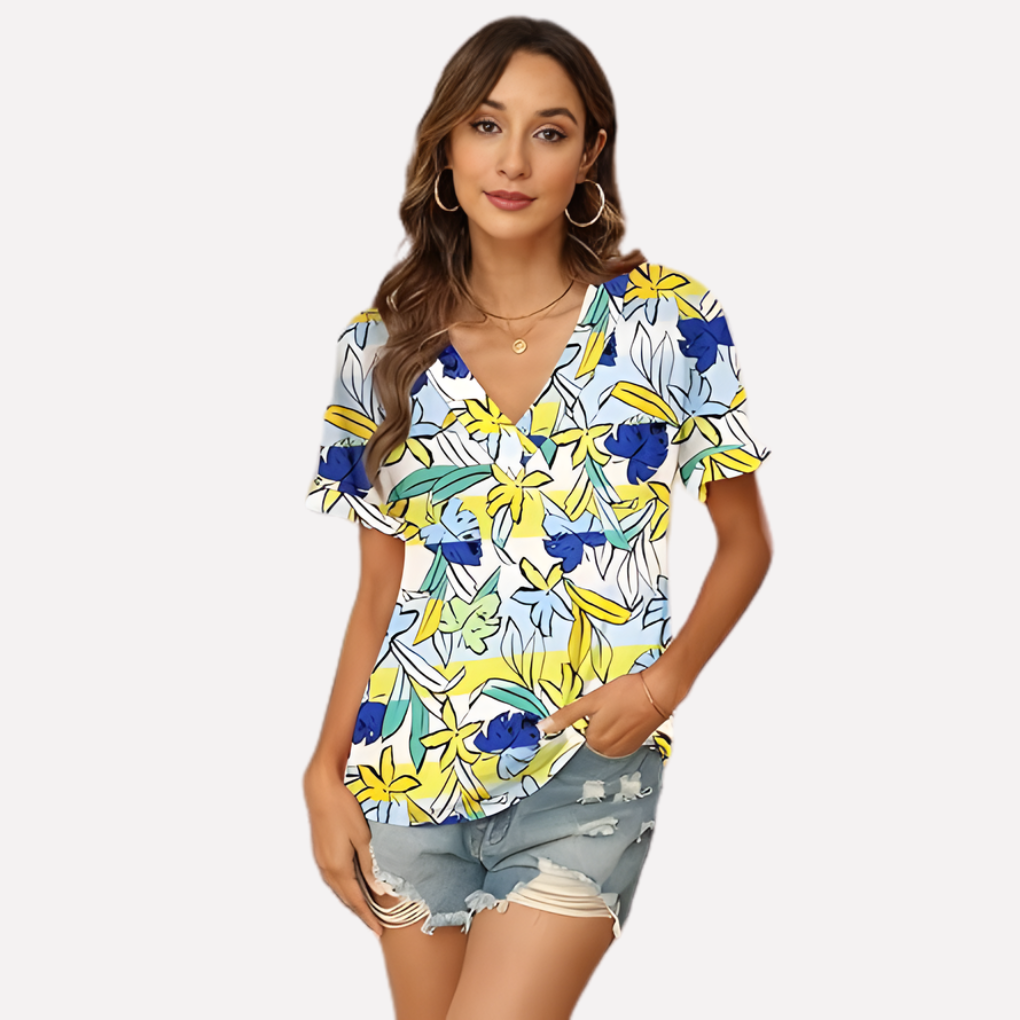 Women’s V‑Neck Short Sleeve Tee