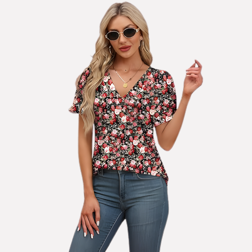 Women’s V‑Neck Short Sleeve Tee
