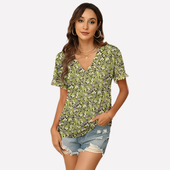 Women’s V‑Neck Short Sleeve Tee