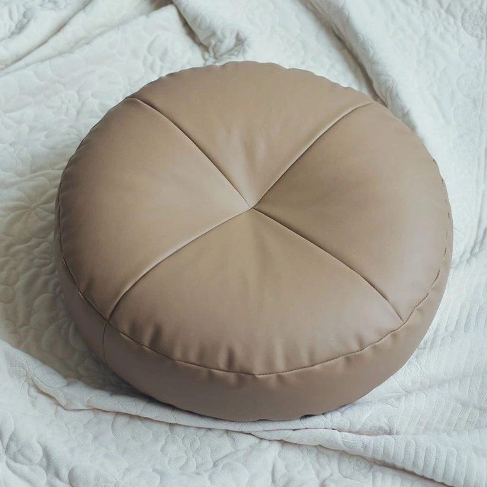 Nappa Leather Japanese Style Cushion – Minimalist Comfort with a Luxurious Touch