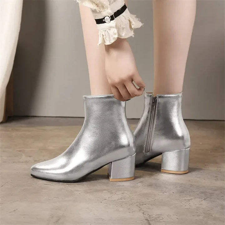 Stylish Silver Ankle Boots for Women