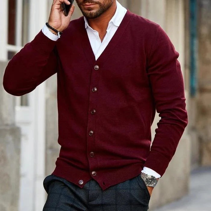 Knitted Cardigan Sweater for Men