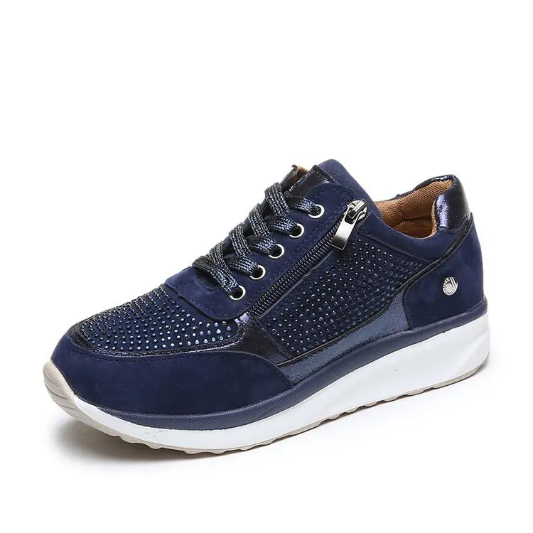 Women's Sneakers with Crystal Accents and Platform Sole