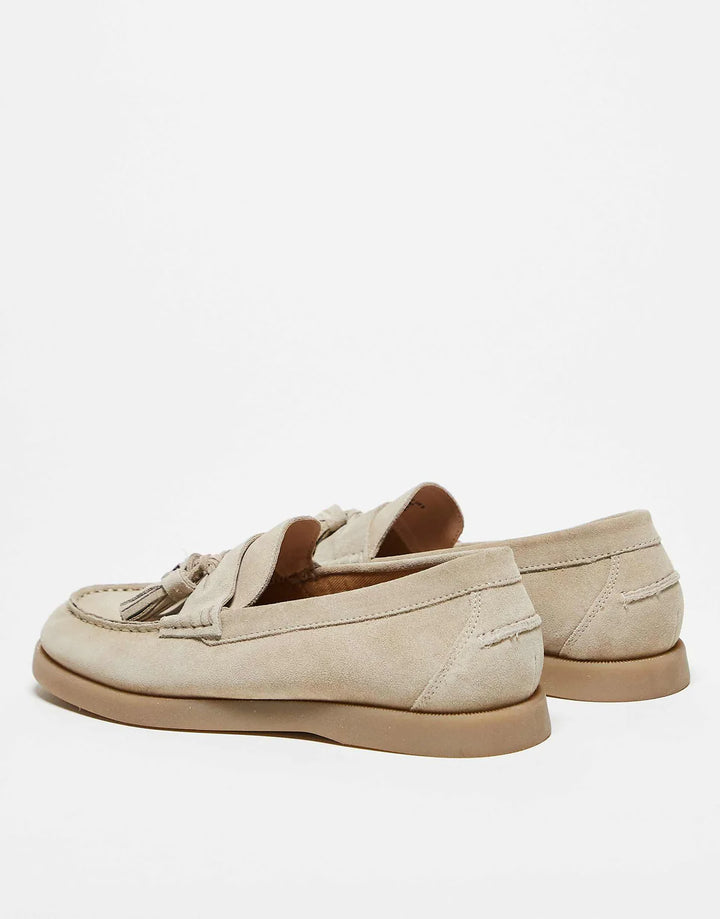 Luxury Suede Loafers with Tassel Detail