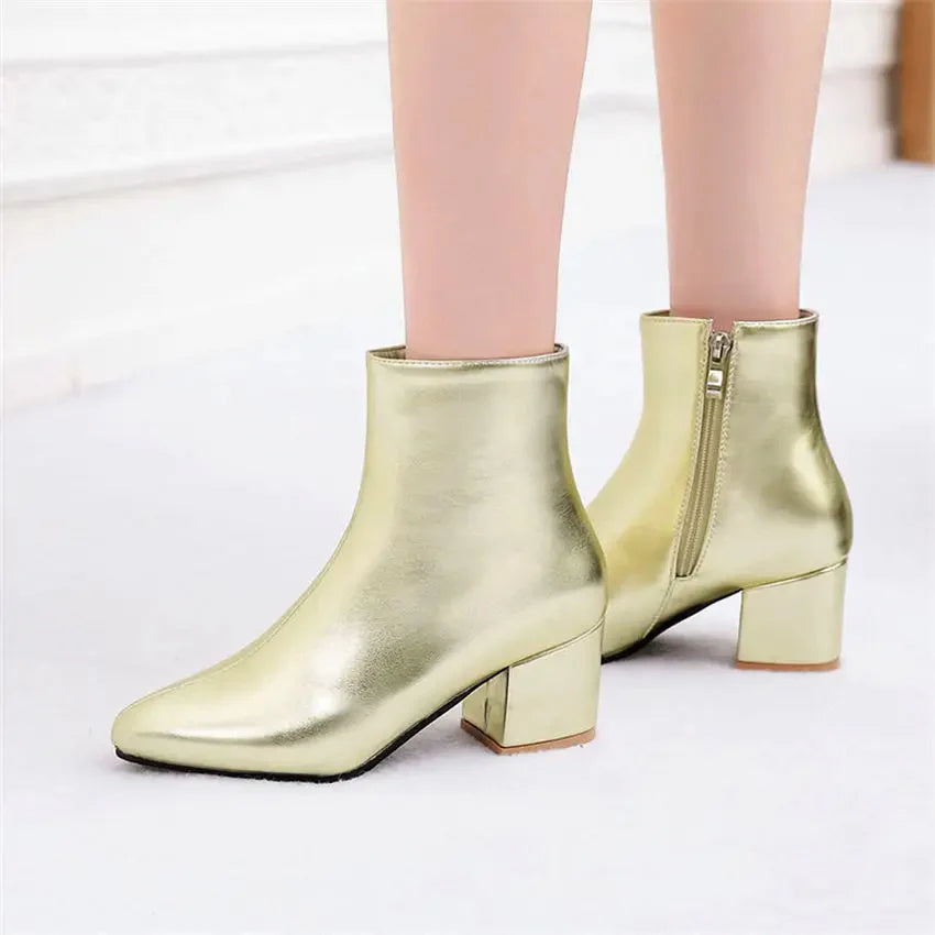 Stylish Silver Ankle Boots for Women