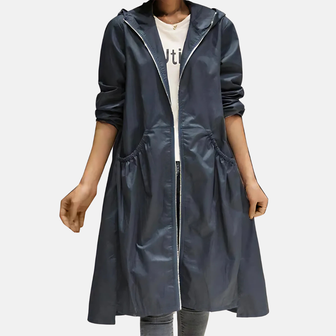 Women’s Waterproof Hooded Knee Length Jacket