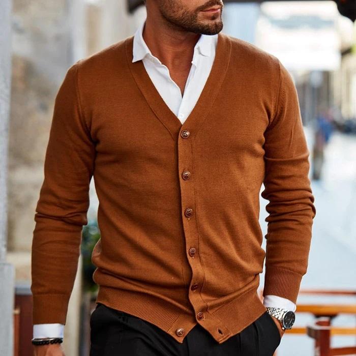 Knitted Cardigan Sweater for Men