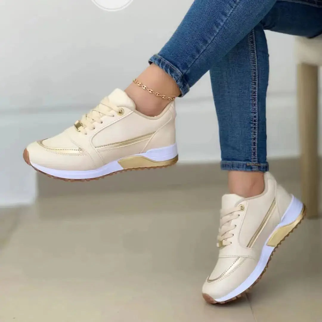 Women's Mesh &amp; Leather Patchwork Sneakers