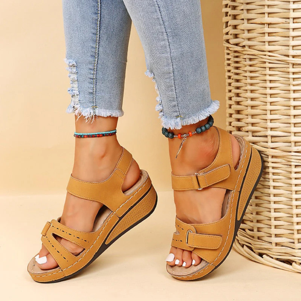Soft-Sole Wedge Heel with Velcro Strap
