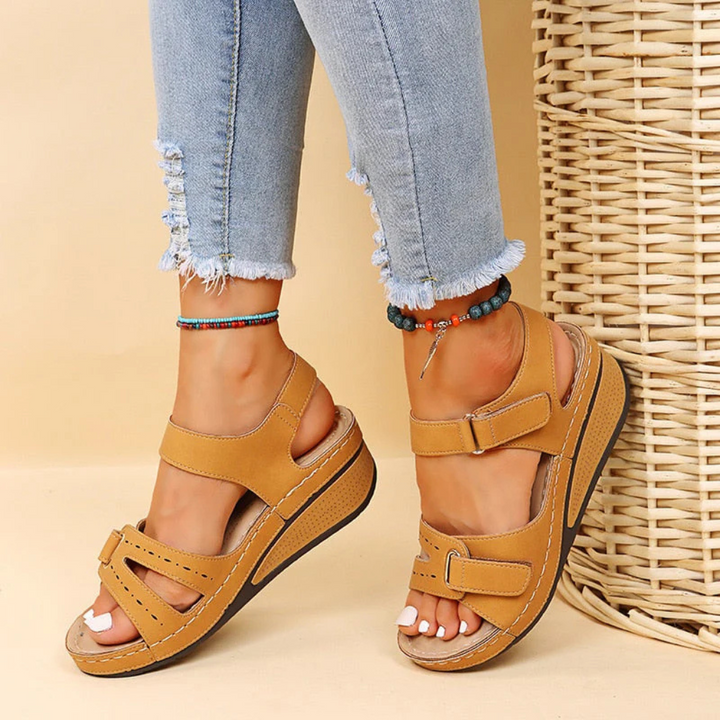 Soft-Sole Wedge Heel with Velcro Strap