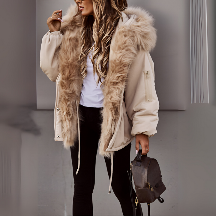 Luxury Faux Fur Trimmed Winter Parka