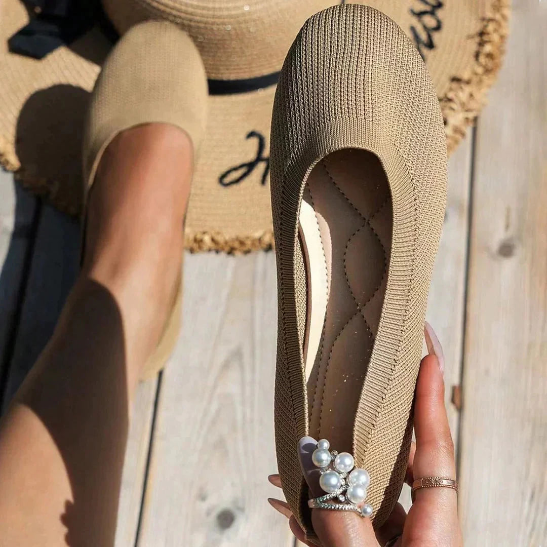 Eus Breathable Anti-Slip Summer Ballerina Shoes for Women