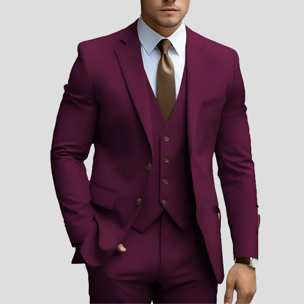 Elegant Style Men’s 3 Piece Beige Slim Fit Suit ( Pre-Sale )