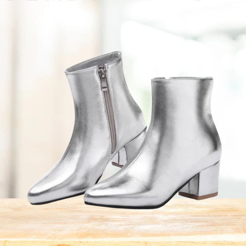Stylish Silver Ankle Boots for Women