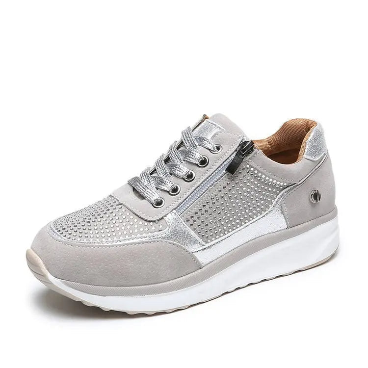 Women's Sneakers with Crystal Accents and Platform Sole