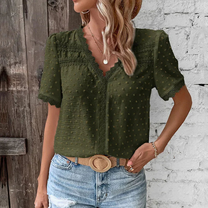 Wendy Lace Short Sleeve Blouse