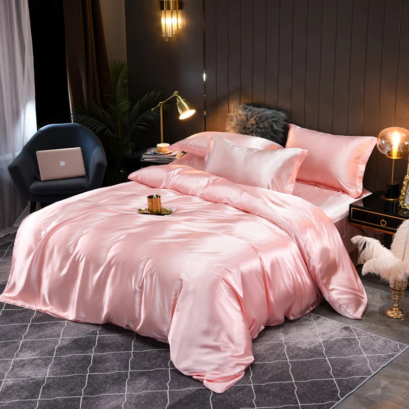 Silky Satin Bedding Set Indulge in Luxurious Comfort and Elegant Design