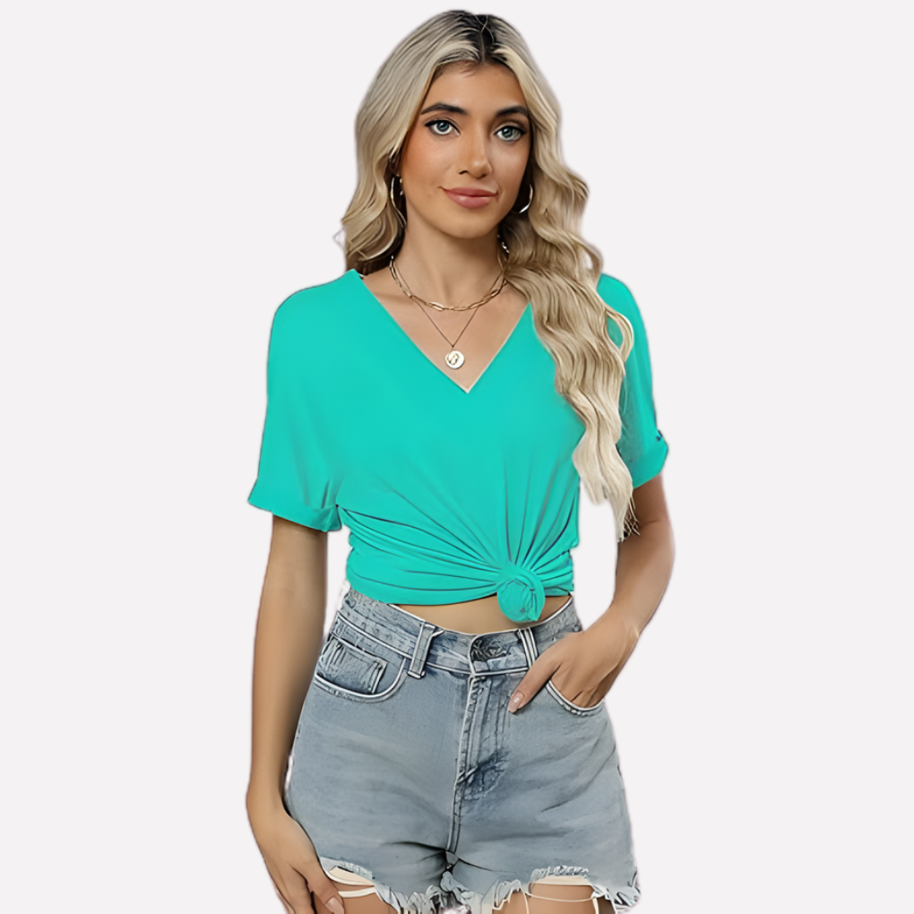 Women’s V‑Neck Short Sleeve Tee