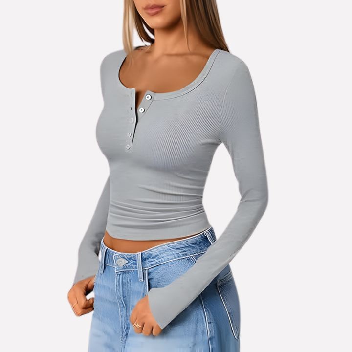 Women’s Long Sleeve Henley Top
