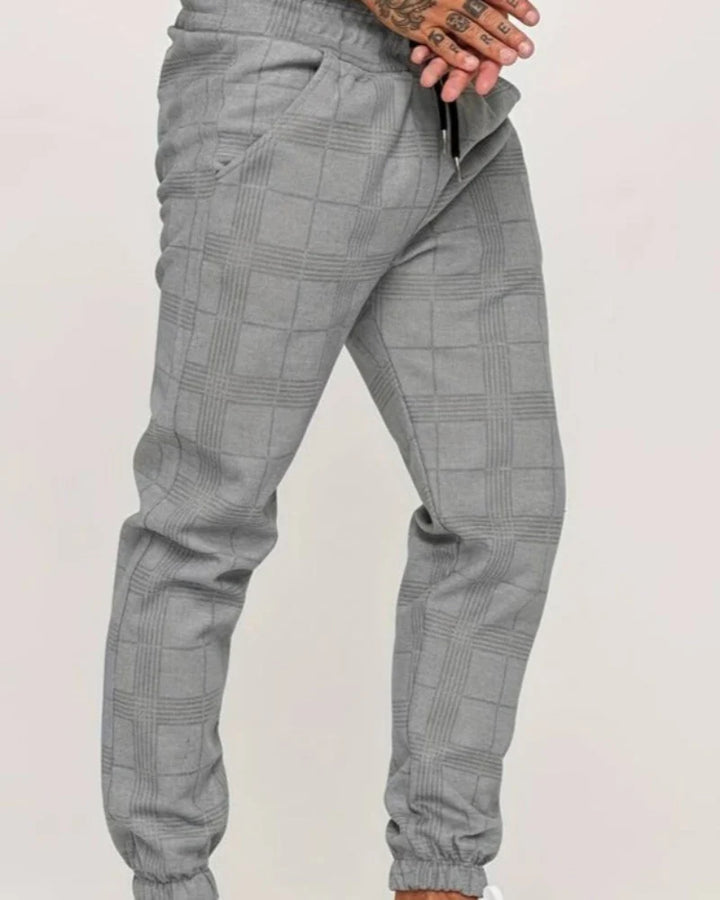 UrbanFit – Checkered Slim Fit Joggers for Men