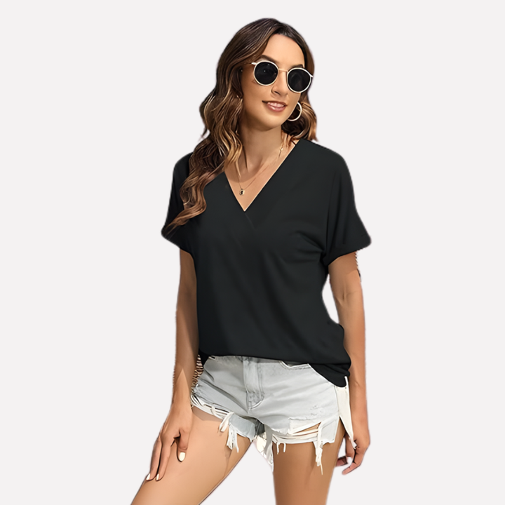 Women’s V‑Neck Short Sleeve Tee