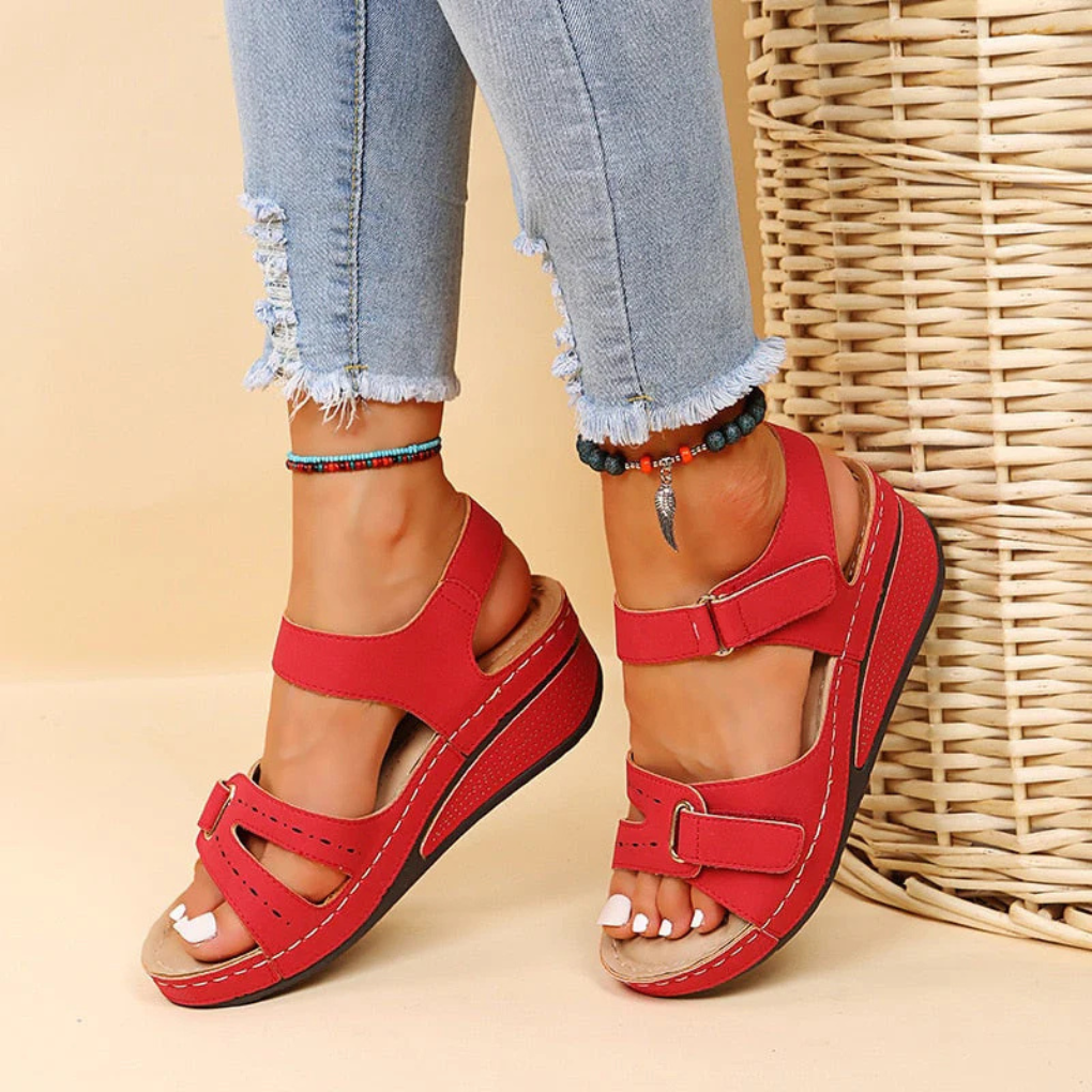 Soft-Sole Wedge Heel with Velcro Strap